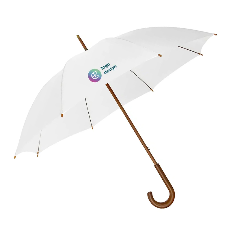 Parapluie avec manche en bois